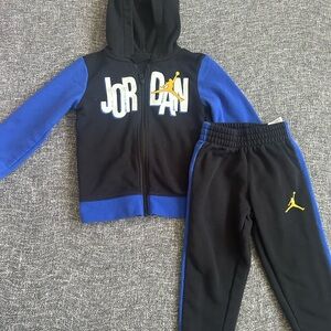 Jordan Black and Blue Jacket and Joggers - Kids 3T